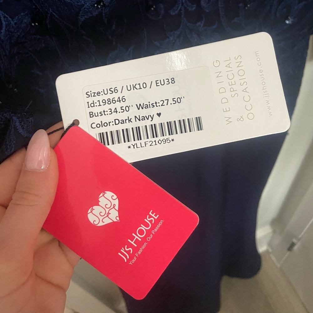 NWT JJ’s House Formal Dress - Mother of the Bride Dress - Navy Blue Evening gown - Picture 5 of 6